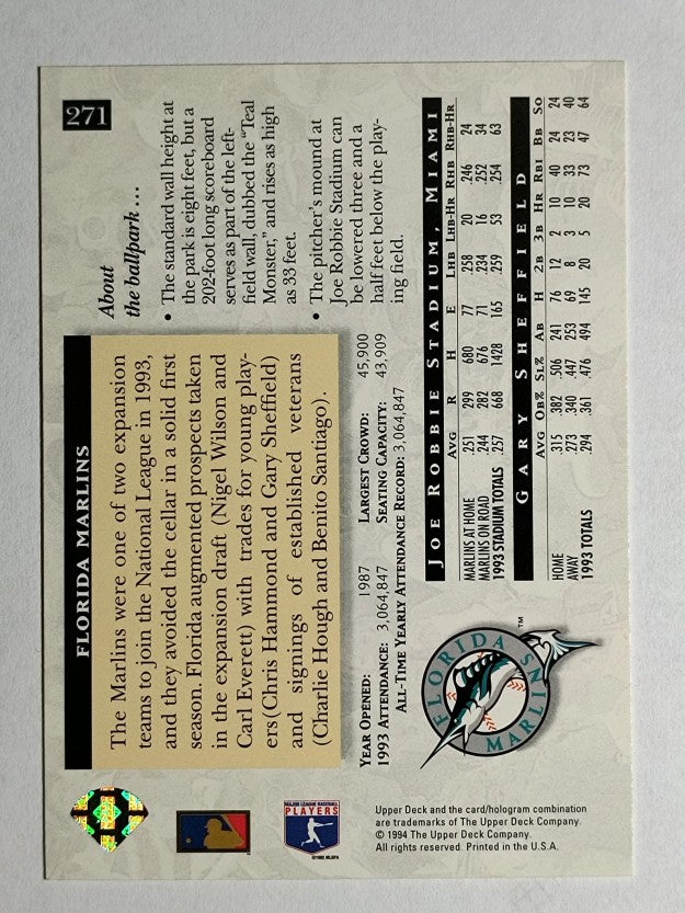 1994 Upper Deck #271 Gary Sheffield HFA