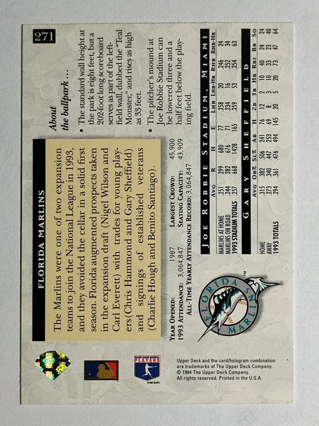 1994 Upper Deck #271 Gary Sheffield HFA