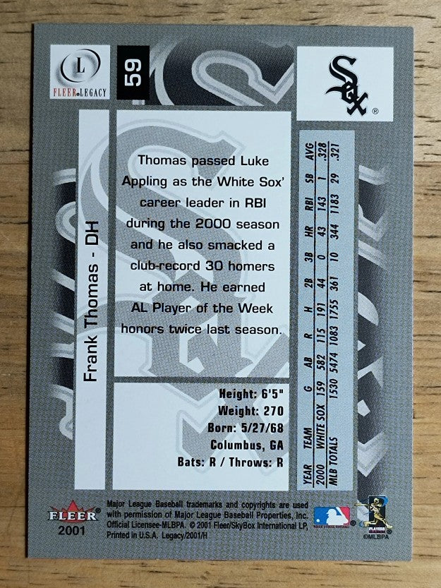 2001 Fleer Legacy #59 Frank Thomas