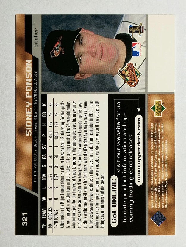 1999 Upper Deck #321 Sidney Ponson