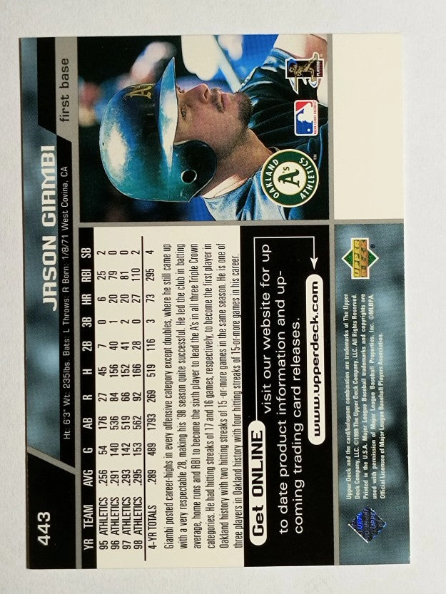1999 Upper Deck #443 Jason Giambi