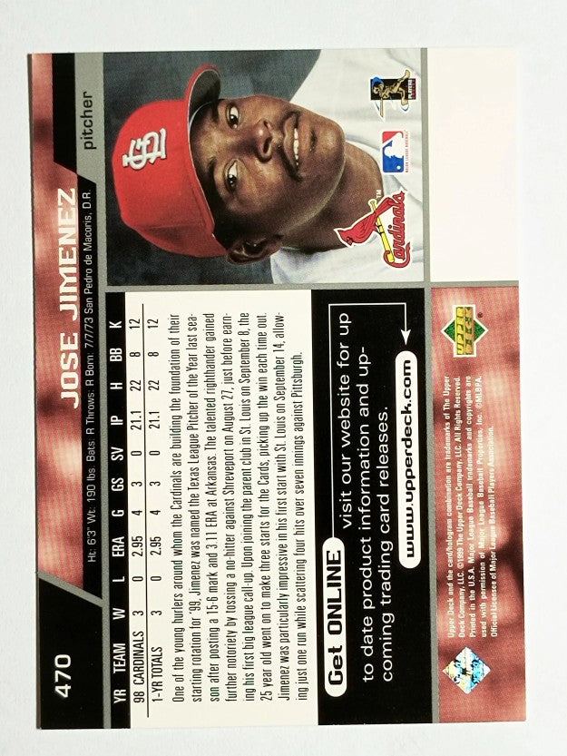 1999 Upper Deck #470 Jose Jimenez