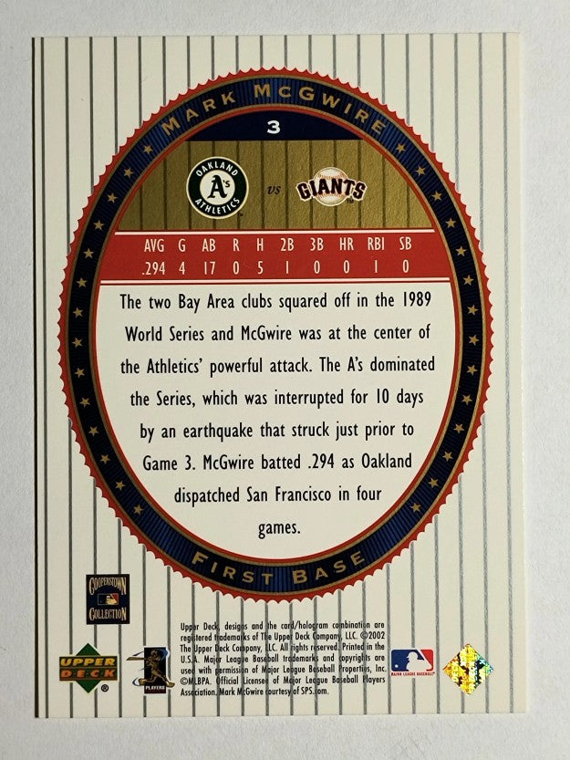 2002 Upper Deck World Series Heroes #3 Mark McGwire