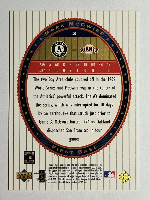 2002 Upper Deck World Series Heroes #3 Mark McGwire