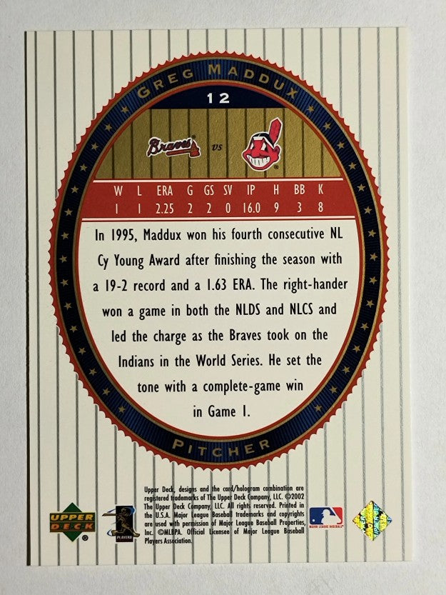 2002 Upper Deck World Series Heroes #12 Greg Maddux