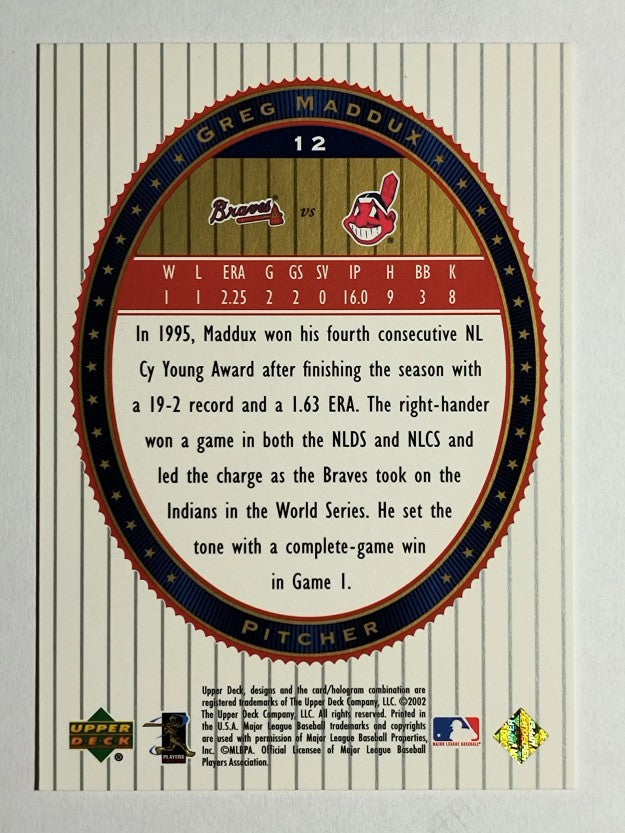 2002 Upper Deck World Series Heroes #12 Greg Maddux