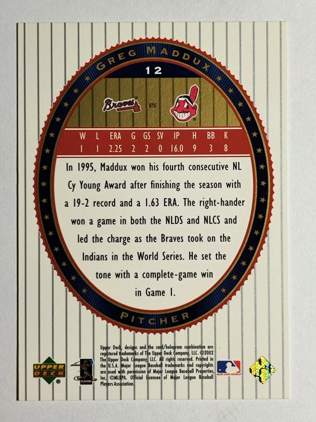 2002 Upper Deck World Series Heroes #12 Greg Maddux