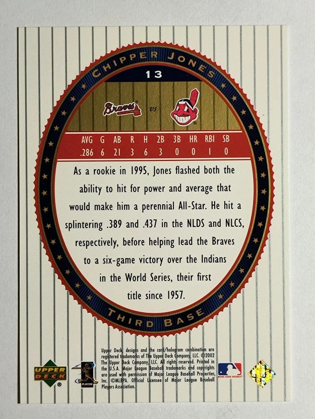 2002 Upper Deck World Series Heroes #13 Chipper Jones