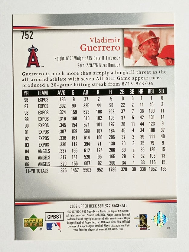 2007 Upper Deck #752 Vladimir Guerrero
