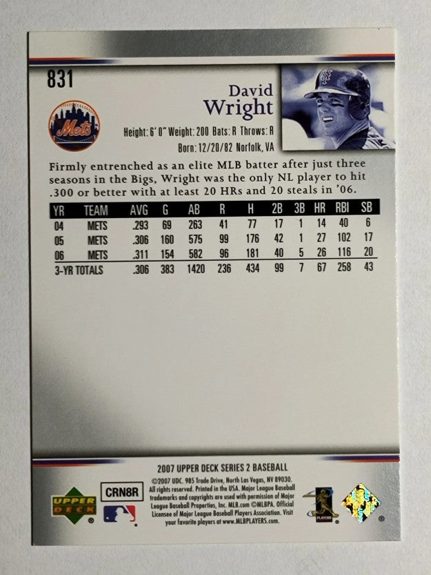 2007 Upper Deck #831 David Wright