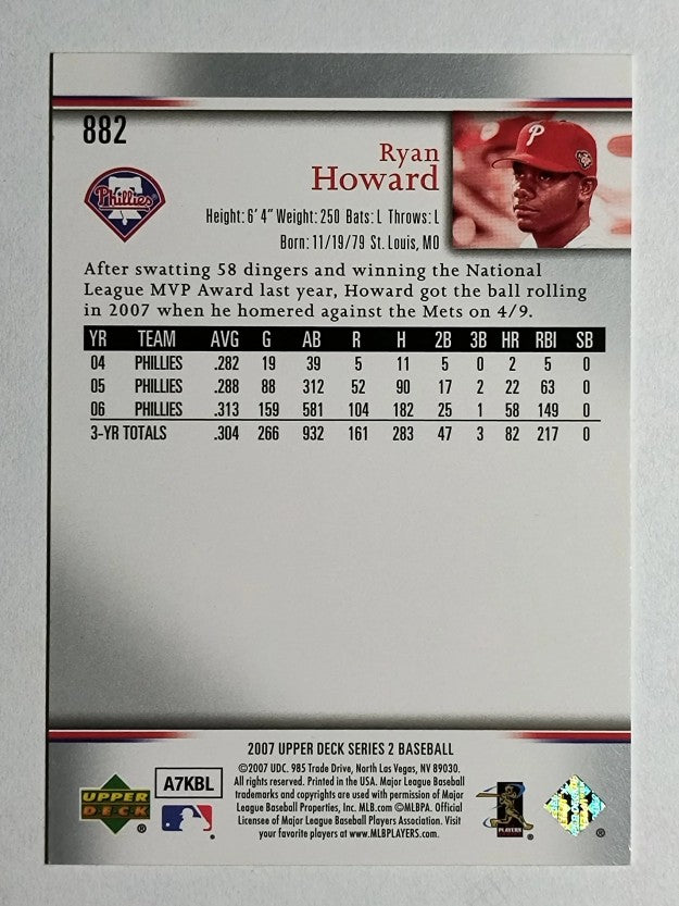 2007 Upper Deck #882 Ryan Howard