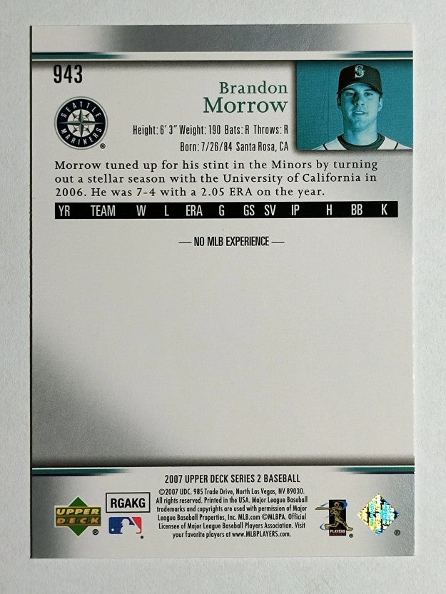 2007 Upper Deck #943 Brandon Morrow RC