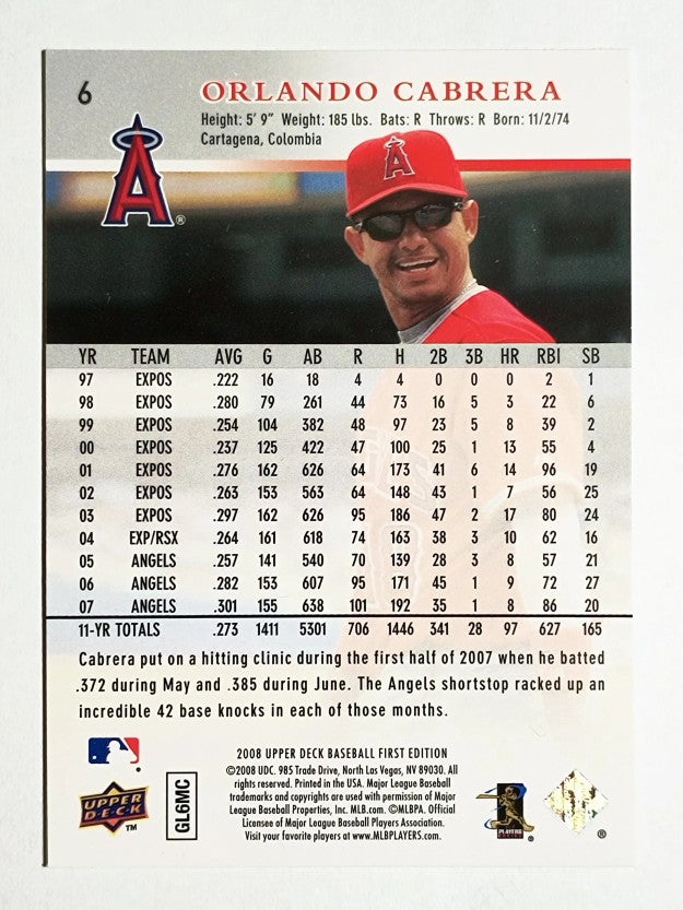 2008 Upper Deck First Edition #6 Orlando Cabrera