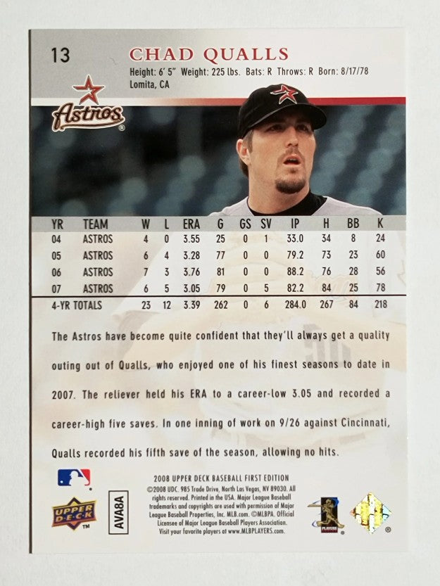 2008 Upper Deck First Edition #13 Chad Qualls