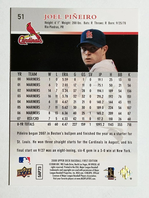 2008 Upper Deck First Edition #51 Joel Pineiro
