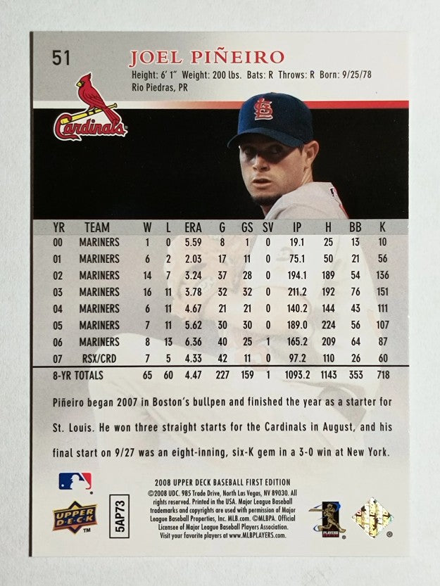2008 Upper Deck First Edition #51 Joel Pineiro