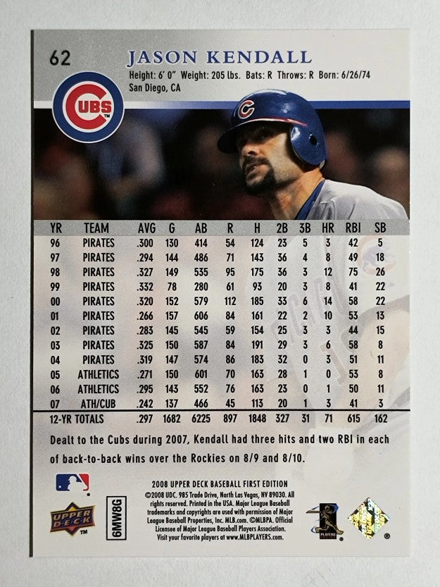 2008 Upper Deck First Edition #62 Jason Kendall