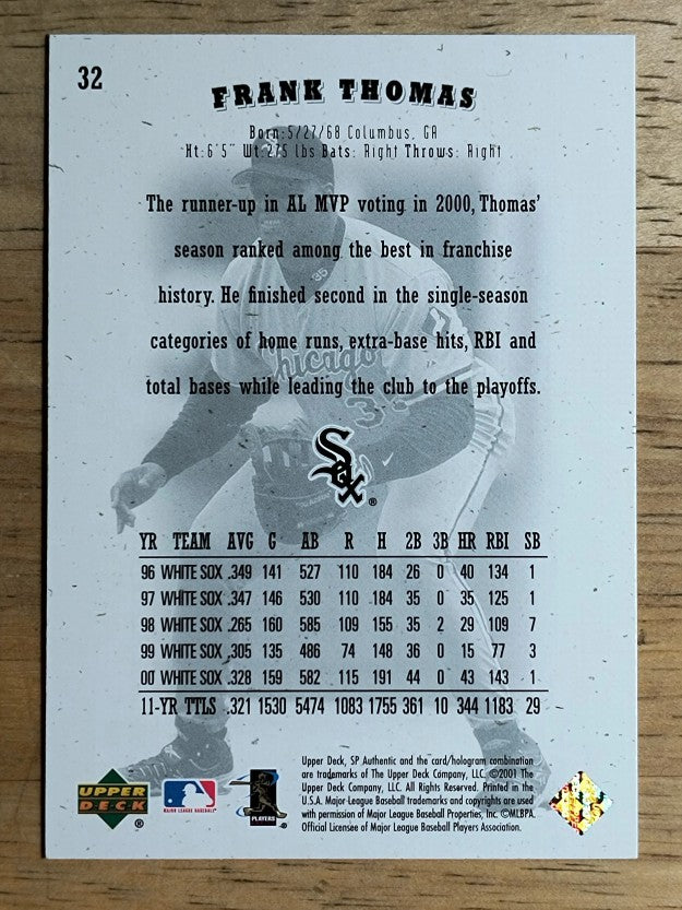 2001 SP Authentic #32 Frank Thomas