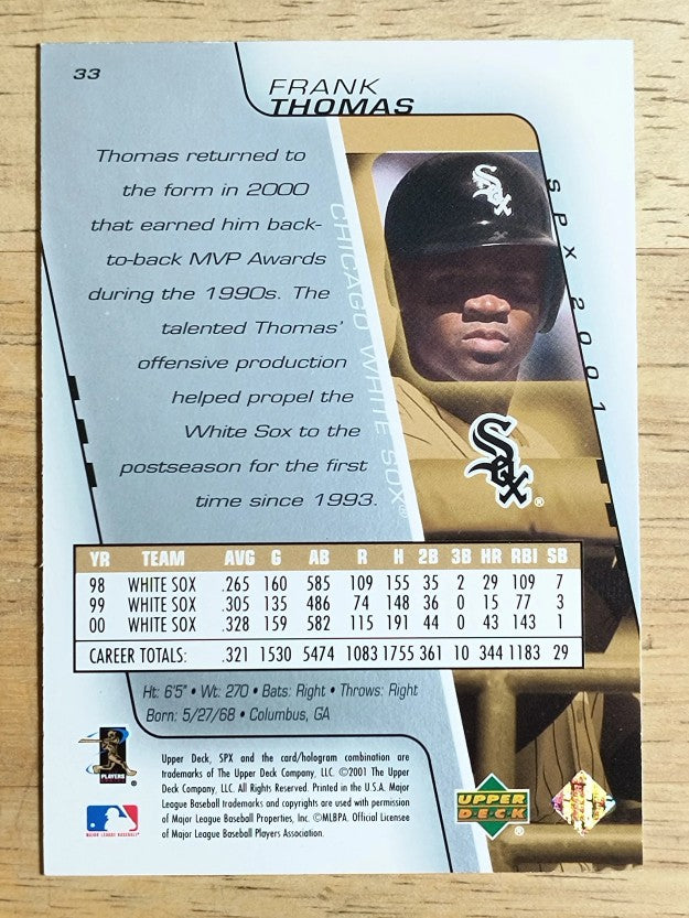 2001 SPx #33 Frank Thomas