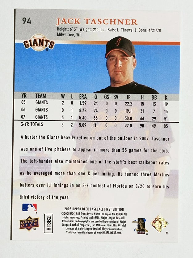 2008 Upper Deck First Edition #94 Jack Taschner
