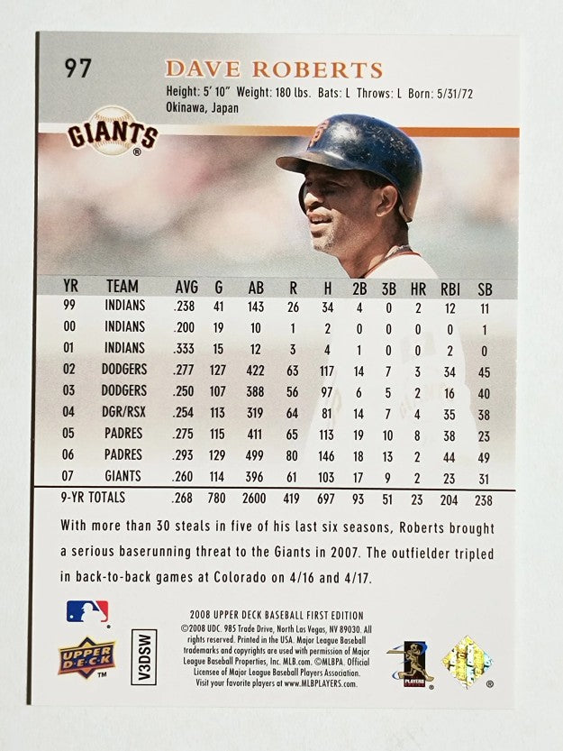 2008 Upper Deck First Edition #97 Dave Roberts