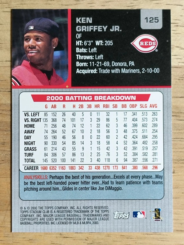 2001 Stadium Club #125 Ken Griffey Jr.