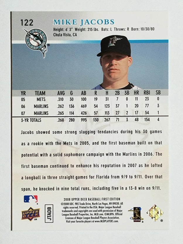 2008 Upper Deck First Edition #122 Mike Jacobs