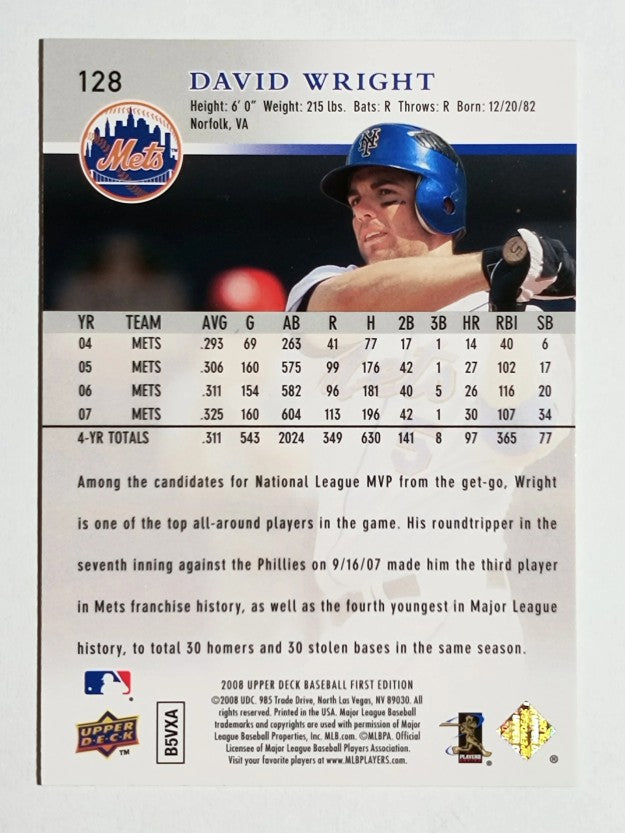2008 Upper Deck First Edition #128 David Wright