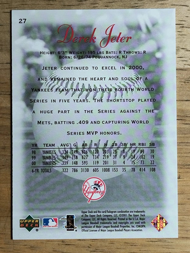2001 Sweet Spot #27 Derek Jeter