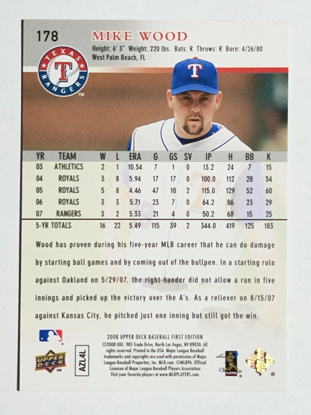 2008 Upper Deck First Edition #178 Mike Wood