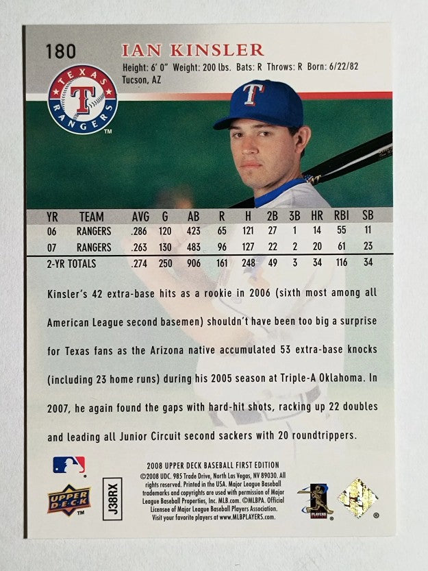 2008 Upper Deck First Edition #180 Ian Kinsler