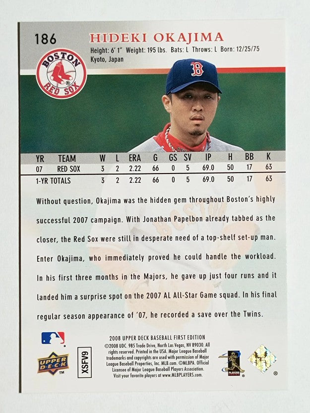 2008 Upper Deck First Edition #186 Hideki Okajima