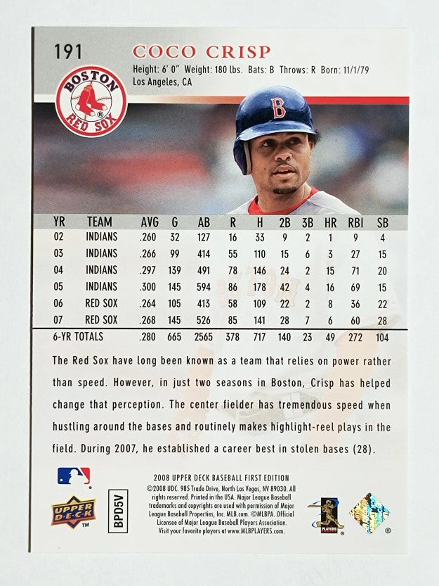 2008 Upper Deck First Edition #191 Coco Crisp