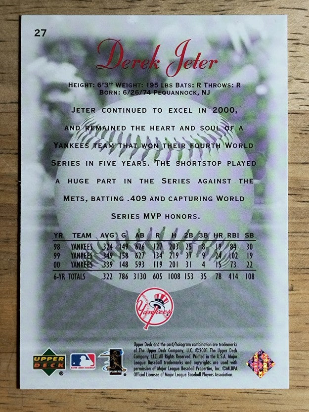 2001 Sweet Spot #27 Derek Jeter