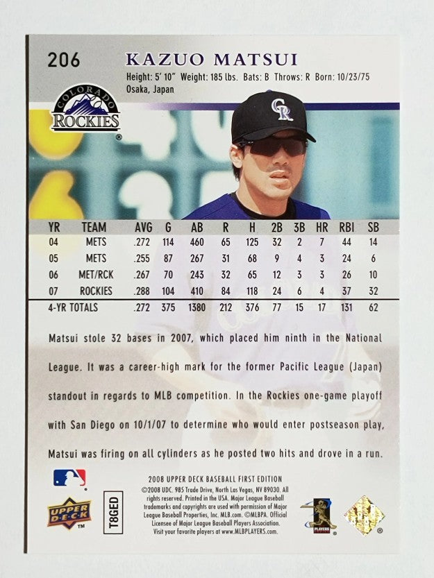 2008 Upper Deck First Edition #206 Kazuo Matsui