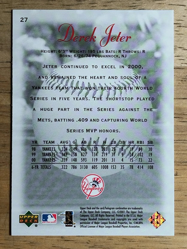 2001 Sweet Spot #27 Derek Jeter