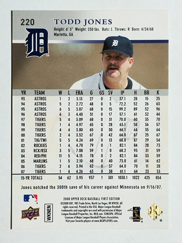 2008 Upper Deck First Edition #220 Todd Jones