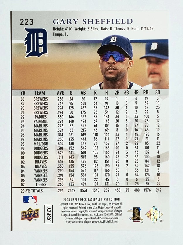 2008 Upper Deck First Edition #223 Gary Sheffield