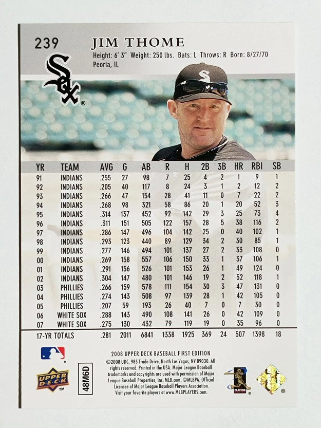 2008 Upper Deck First Edition #239 Jim Thome
