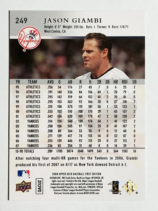2008 Upper Deck First Edition #249 Jason Giambi
