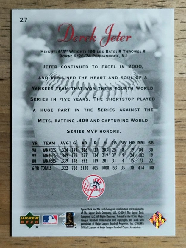 2001 Sweet Spot #27 Derek Jeter