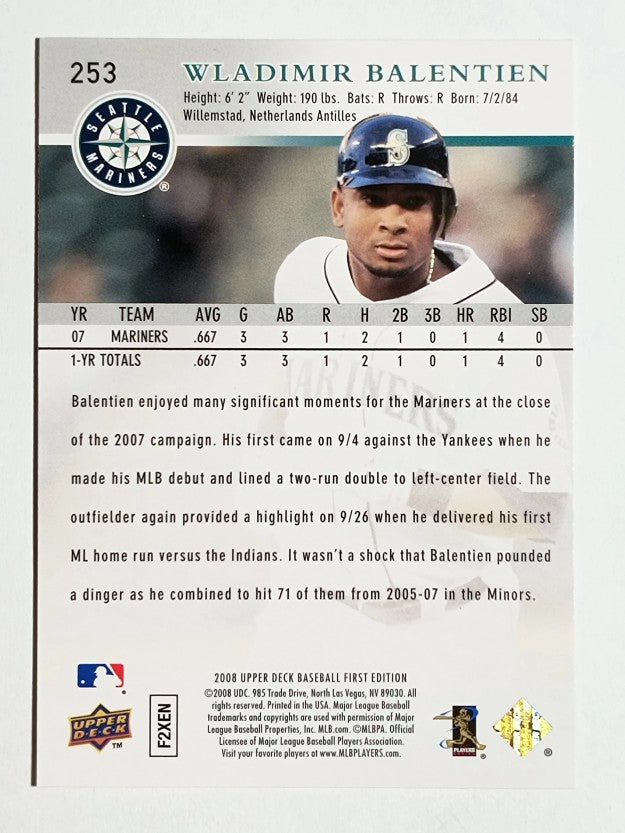 2008 Upper Deck First Edition #253 Wladimir Balentien