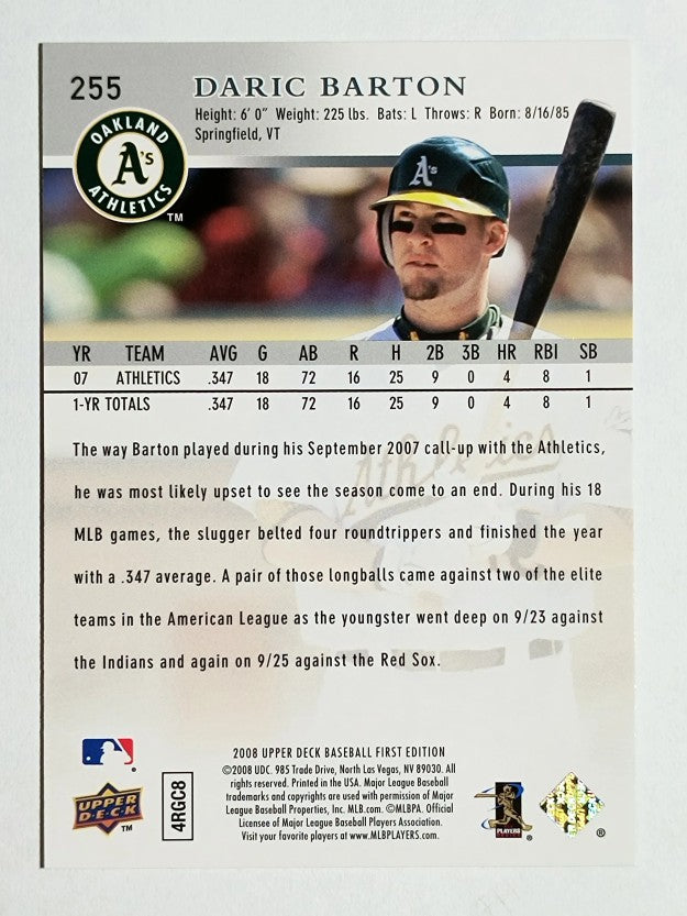 2008 Upper Deck First Edition #255 Daric Barton