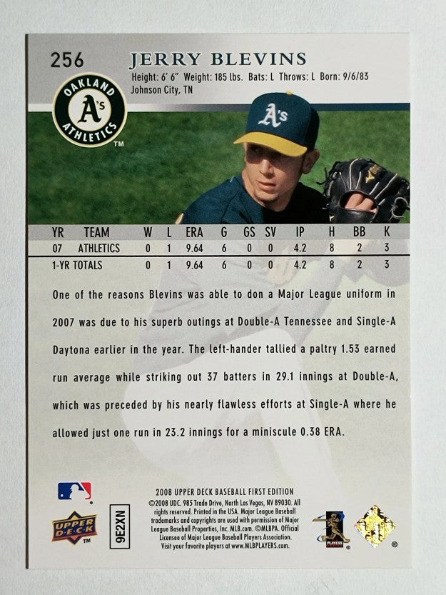 2008 Upper Deck First Edition #256 Jerry Blevins RC