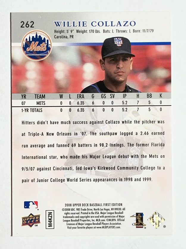 2008 Upper Deck First Edition #262 Willie Collazo RC