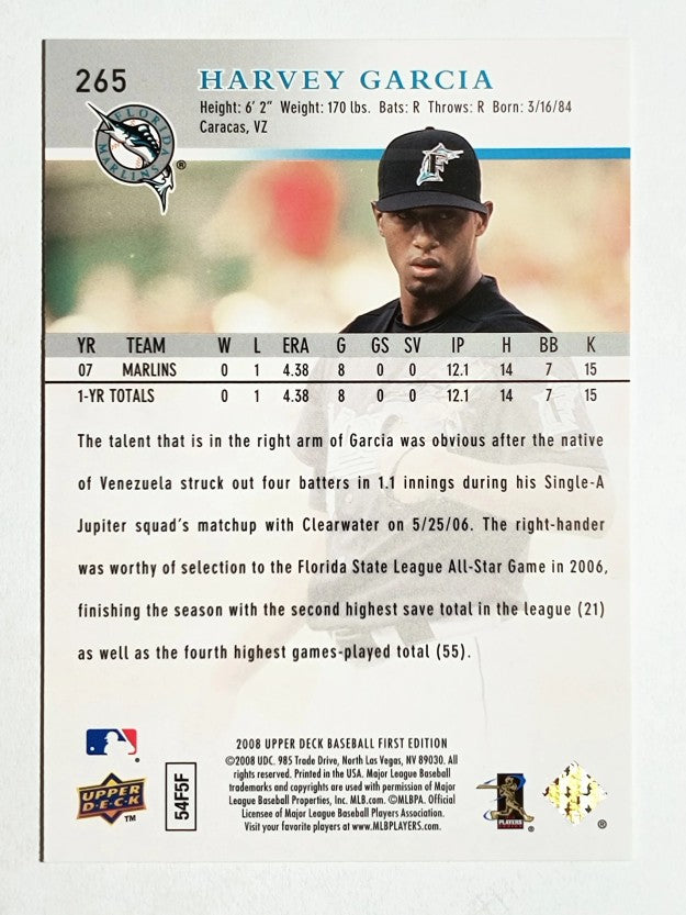 2008 Upper Deck First Edition #265 Harvey Garcia