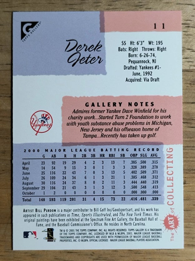 2001 Topps Gallery #11 Derek Jeter