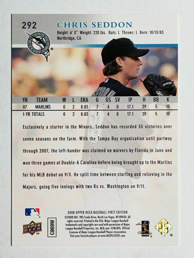 2008 Upper Deck First Edition #292 Chris Seddon
