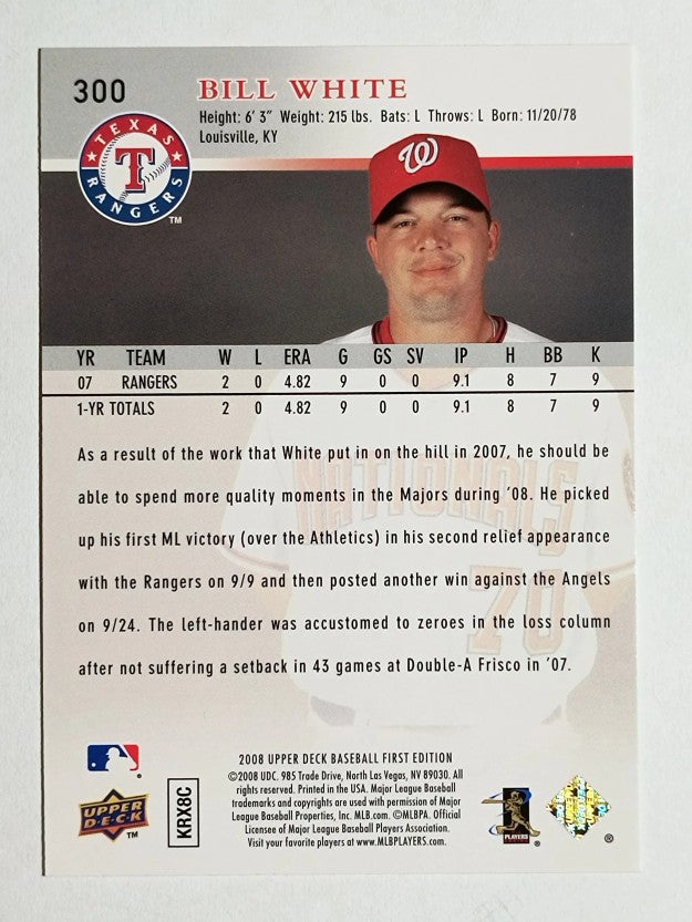 2008 Upper Deck First Edition #300 Bill White RC