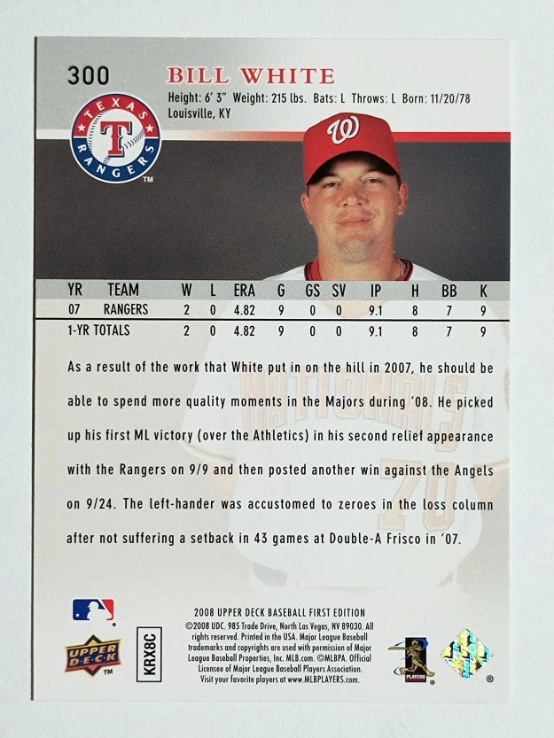 2008 Upper Deck First Edition #300 Bill White RC